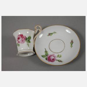 Meissen Tee-/Mokka-Restservice "Rote Rose"