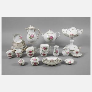 Meissen Tee-/Mokka-Restservice "Rote Rose"