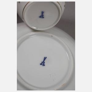 Meissen sechs Mokkatassen "Rote Rose"