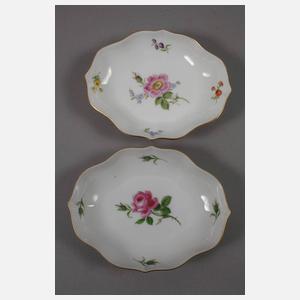Meissen vier kleine Schalen mit Blumenmalerei