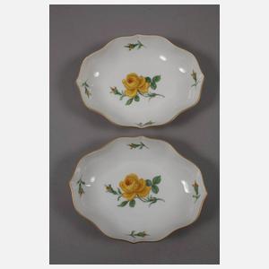 Meissen vier kleine Schalen mit Blumenmalerei