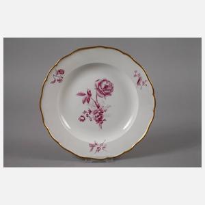 Meissen zwei Speiseteller "Blumenbukett purpur"