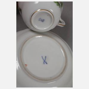 Meissen Konvolut Mokkatassen und Konfektschälchen