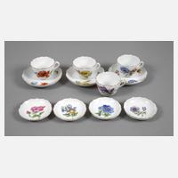 Meissen Konvolut Mokkatassen und Konfektschälchen111