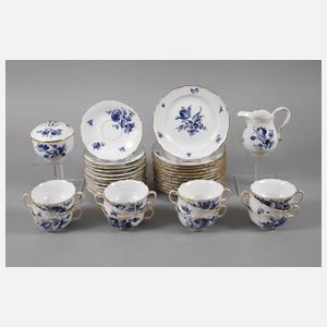 Meissen Teeservice "Blaue Blume und Insekten"