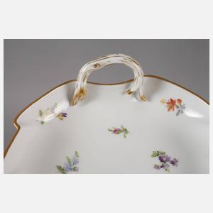 Meissen Blattschale mit Streublümchendekor