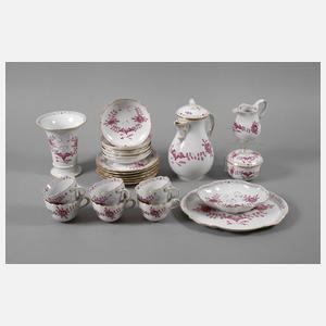 Meissen Kaffeeservice "Indische Malerei, purpur"