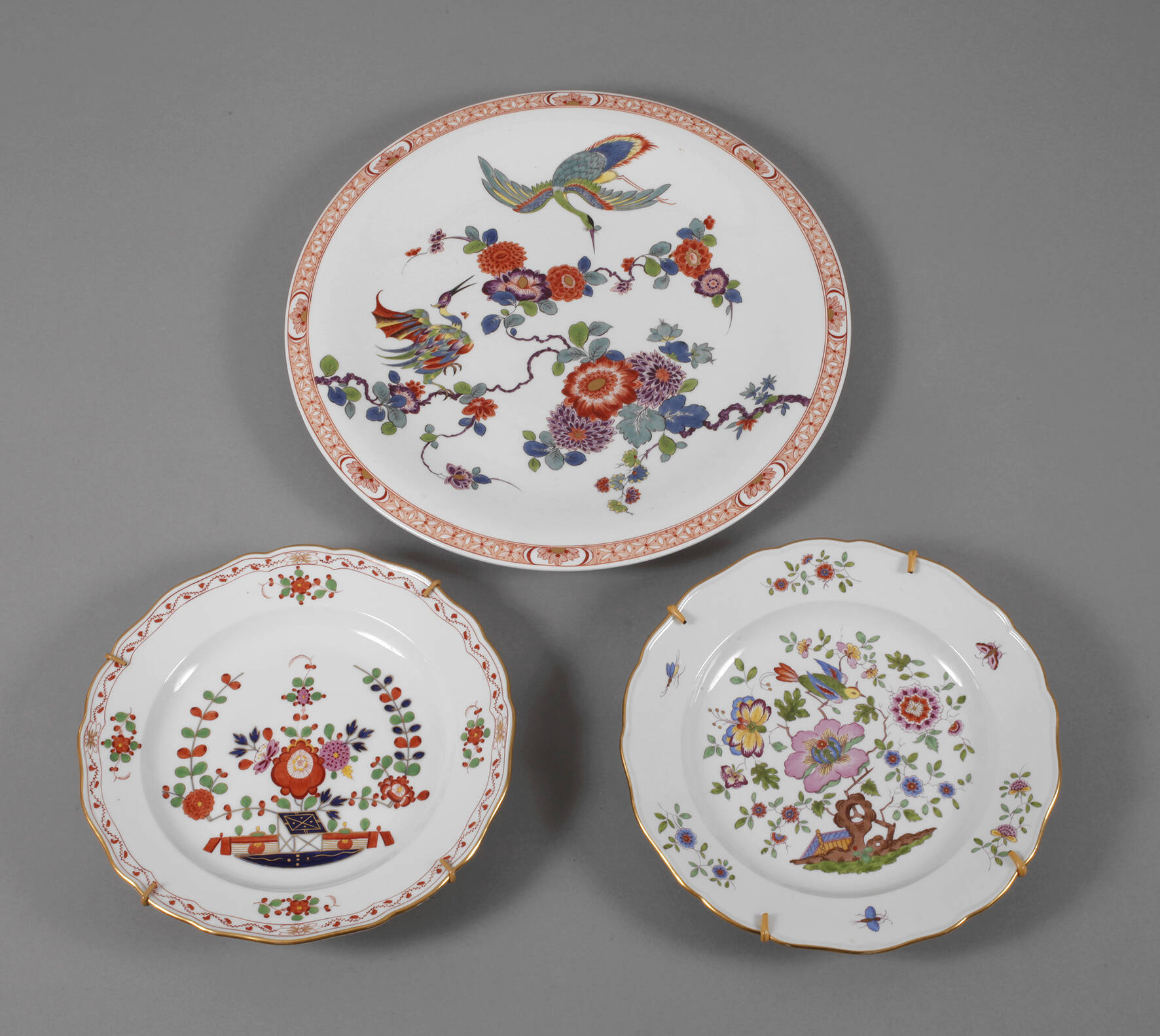 Meissen drei Wandteller "Indischmalerei"