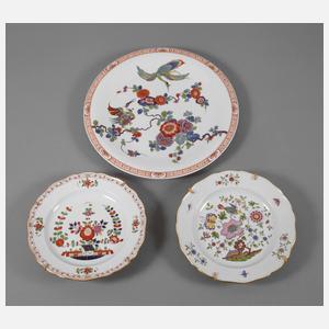 Meissen drei Wandteller "Indischmalerei"