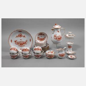 Meissen Kaffeeservice "Indische Malerei, rot"