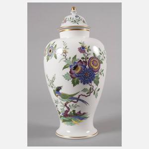 Meissen Deckelvase "Indische Blumenmalerei mit Vogel"