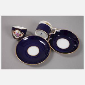 Meissen Konvolut Mokkatassen mit Untertassen