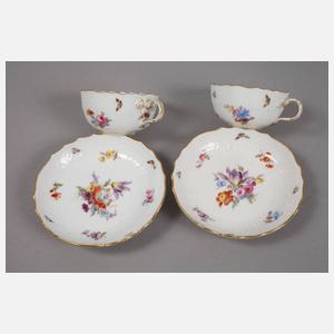 Meissen Konvolut Mokkatassen mit Untertassen