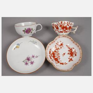 Meissen Konvolut Mokkatassen mit Untertassen