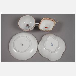 Meissen Konvolut Mokkatassen mit Untertassen