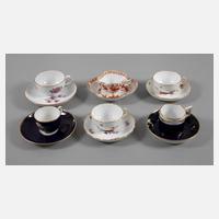 Meissen Konvolut Mokkatassen mit Untertassen111