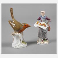 Meissen "Obsthändlerin" und "Rotkehlchen"111