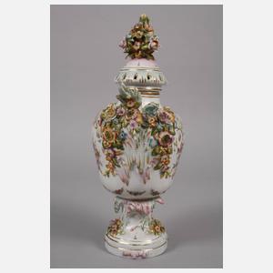 Sitzendorf Potpourri-Vase mit Blütenbesatz