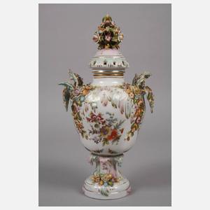 Sitzendorf Potpourri-Vase mit Blütenbesatz