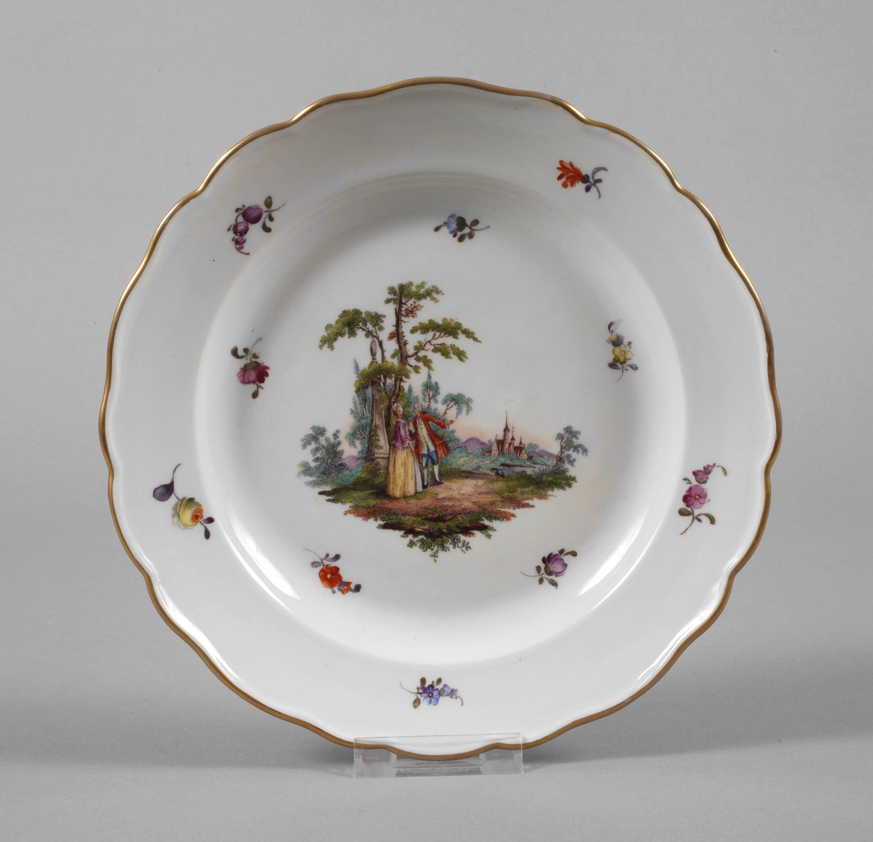 Zierteller Watteauszene