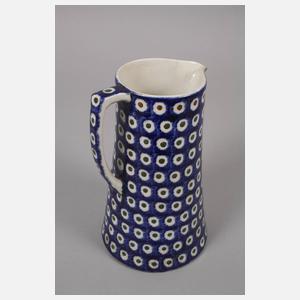 Bunzlau zwei große Krüge Pfauenaugendekor