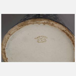 Bunzlau zwei große Krüge Pfauenaugendekor