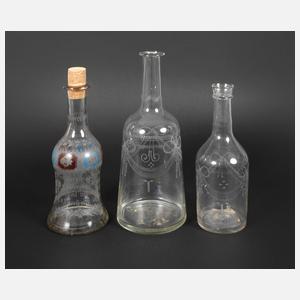 Drei Biedermeierkaraffen