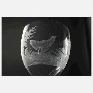 Sieben jagdliche Likörgläser