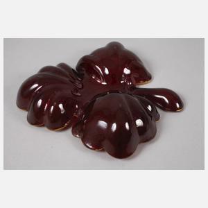 Blattschale Rubinglas