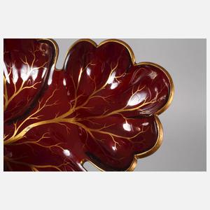 Blattschale Rubinglas