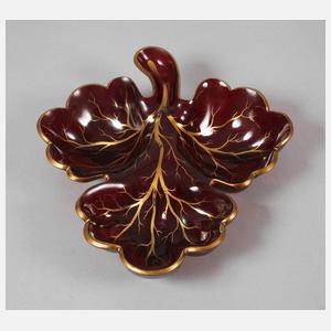 Blattschale Rubinglas