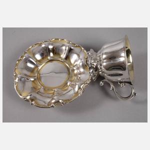 Silber Tasse + Untertasse