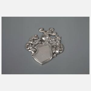 Zwei Pillendosen und ein Wappen Silber