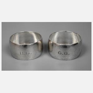 Tiffany zwei Serviettenringe Silber