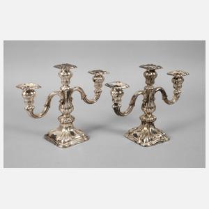 Paar Silberleuchter 3-armig