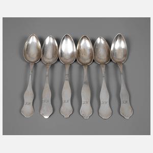 Silber sechs Speiselöffel Biedermeier