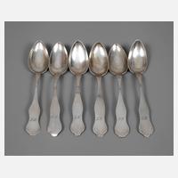 Silber sechs Speiselöffel Biedermeier111