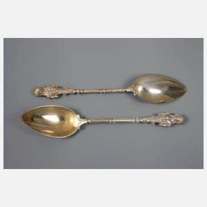 Sechs Dessertlöffel Silber