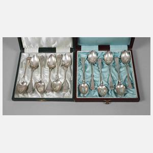 Zwölf Dessertlöffel Silber