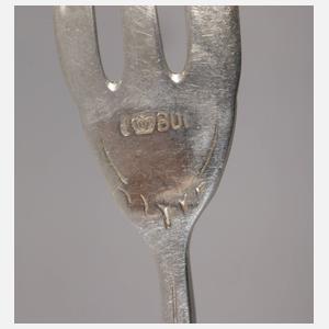 Sechs Kuchengabeln im Rokokostil