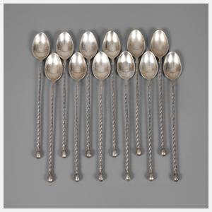 Zwölf Cocktaillöffel Silber