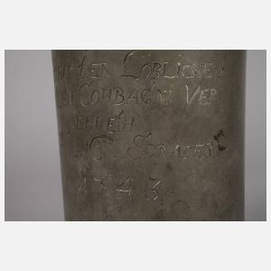 Zinn Walzenkrug 1743