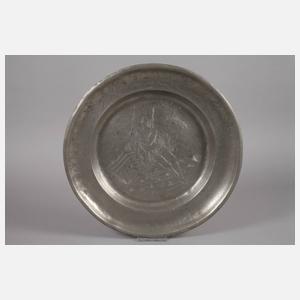 Paar Zinnteller Adam & Eva