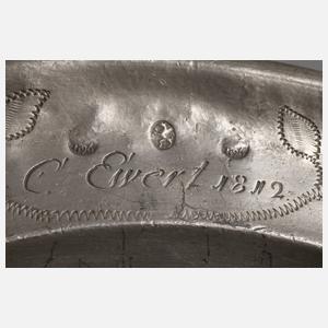 Paar Zinnteller Adam & Eva