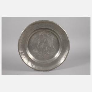 Paar Zinnteller Adam & Eva