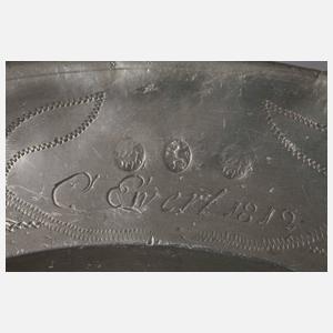 Paar Zinnteller Adam & Eva