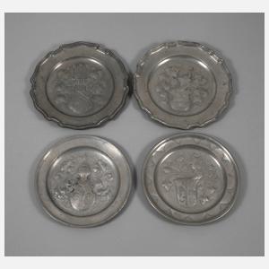 Vier Zinnteller Historismus