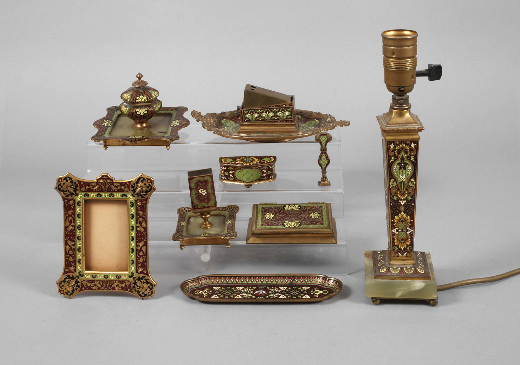 Großes Schreibtischset Emaille