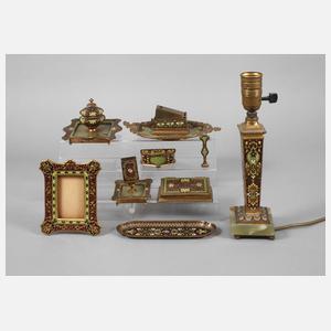 Großes Schreibtischset Emaille