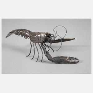 Silber Zierfigur Königskrabbe als Gliedertier
